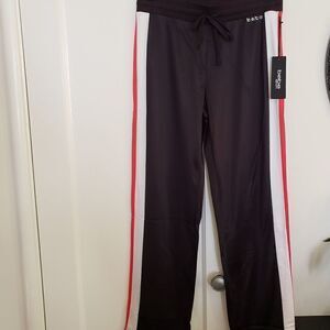 Bebe Tricot Striped Logo Bootcut Fitness Pants
